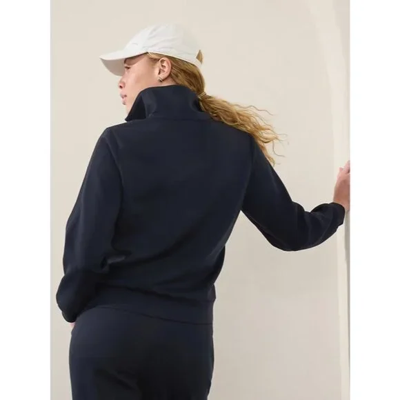Athleta L Allure 1/4 Zip Sweatshirt Navy Blue Large - Picture 2 of 4
